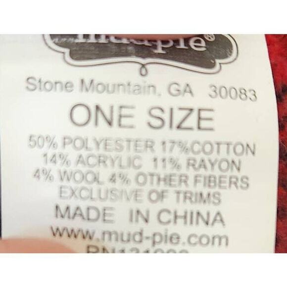 Mud Pie red black buffalo plaid cape OS sleeveless blanket vest - Picture 6 of 8